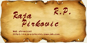 Raja Pirković vizit kartica